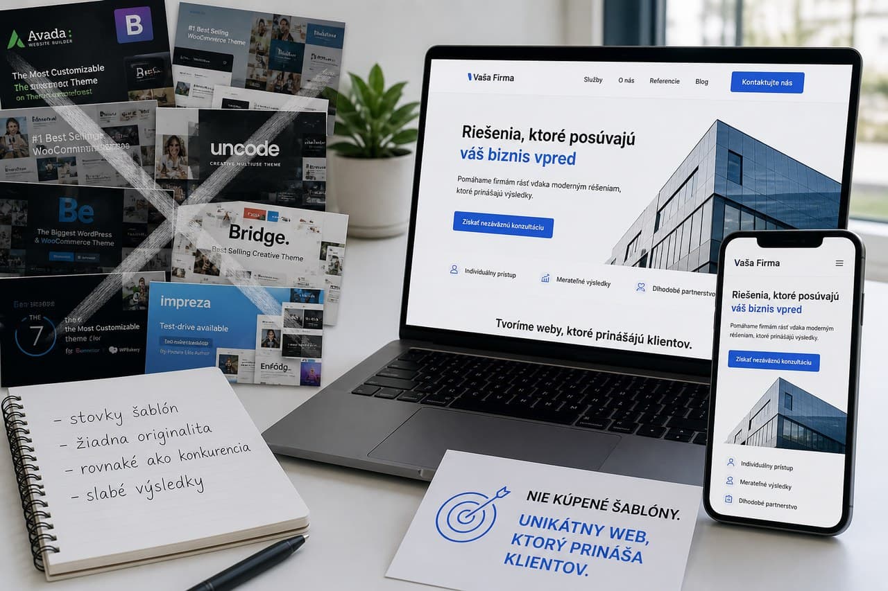 Nie zakúpené šablóny – unikátny web