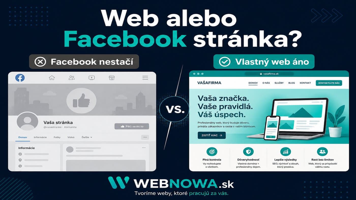 Porovnanie Facebook stránky a vlastného webu