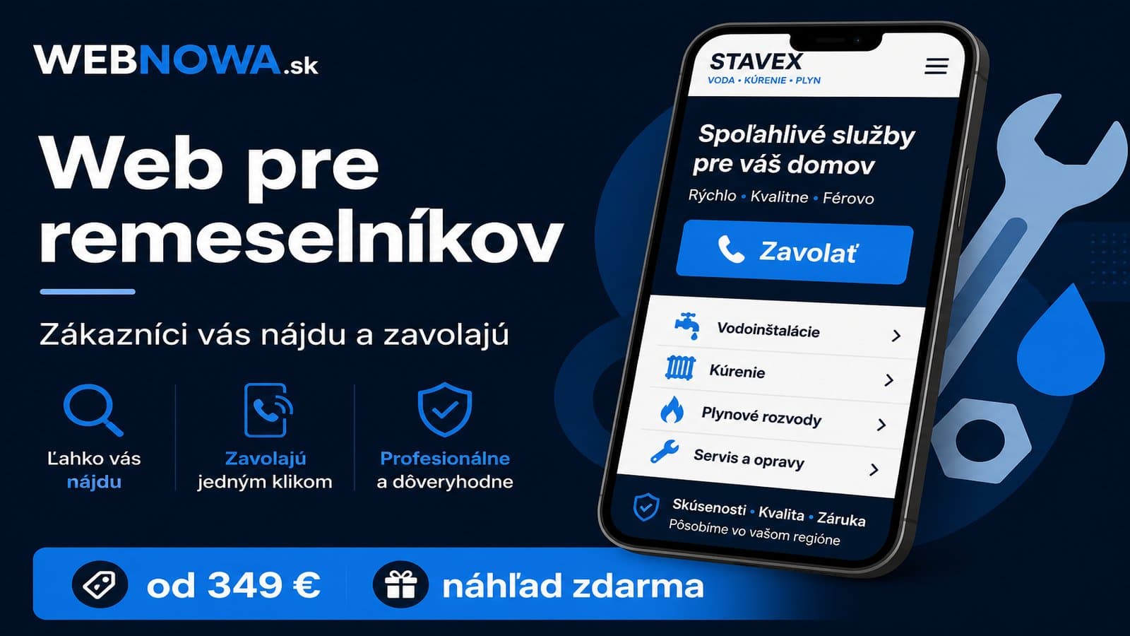 Web pre remeselníkov – viac dopytov z Google